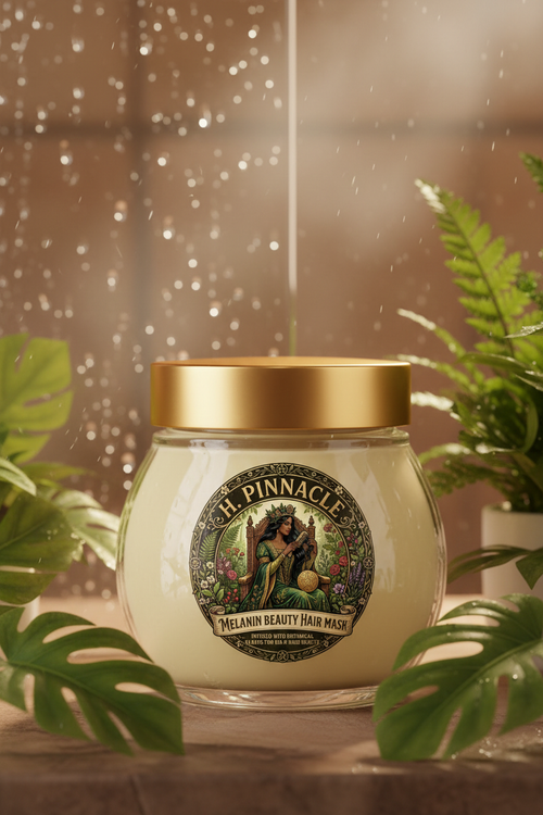 Melanin Beauty Hair Mask in luxurious shower setting