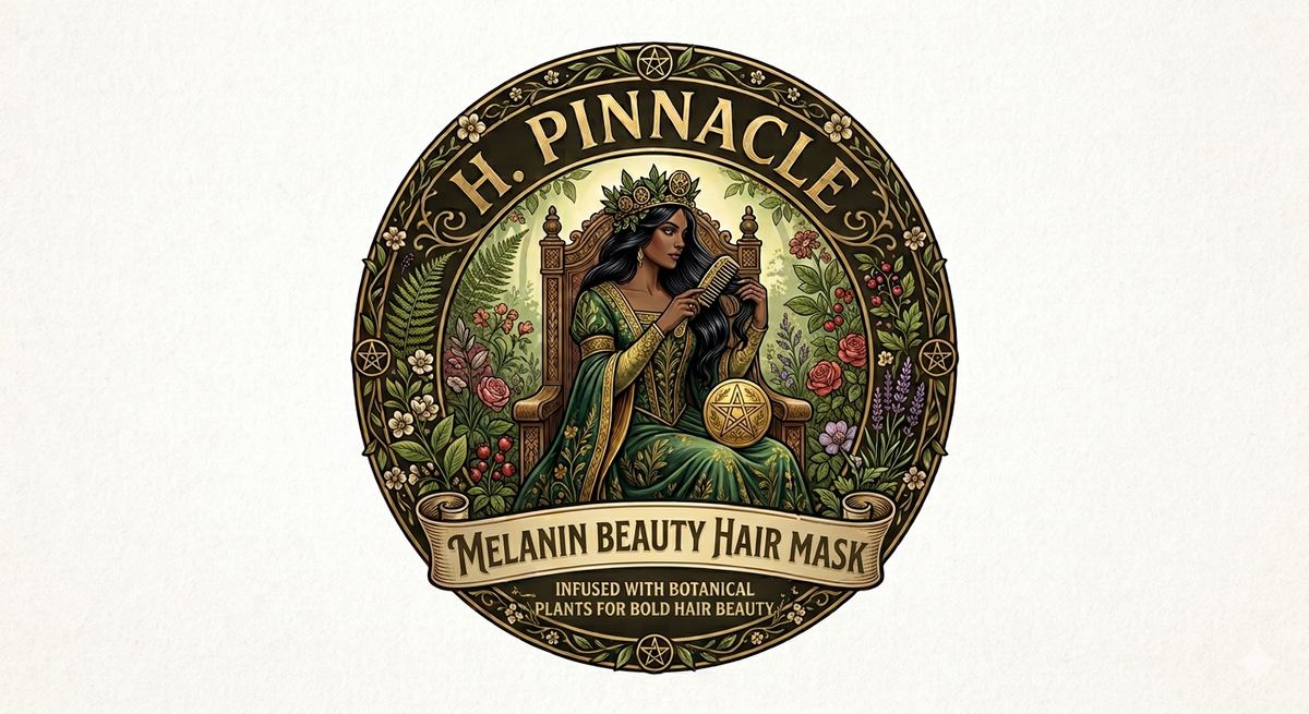 H. Pinnacle Melanin Beauty Hair Mask logo - Infused with Botanical Plants for Bold Hair Beauty