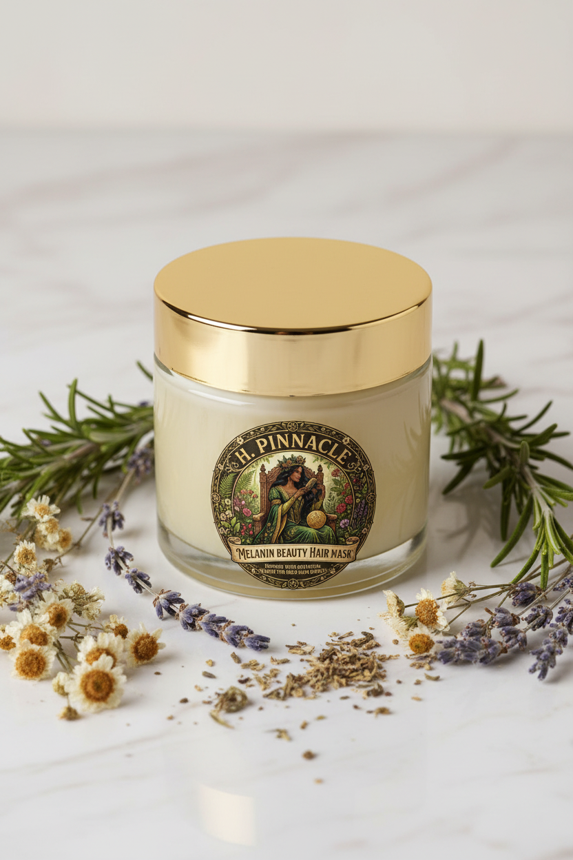 Melanin Beauty Hair Mask with dried herbs and florals